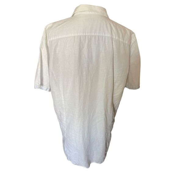 Ted Baker Men's White Linen Short Sleeve  Button-Down Shirt Size 5 - Picture 2 of 11